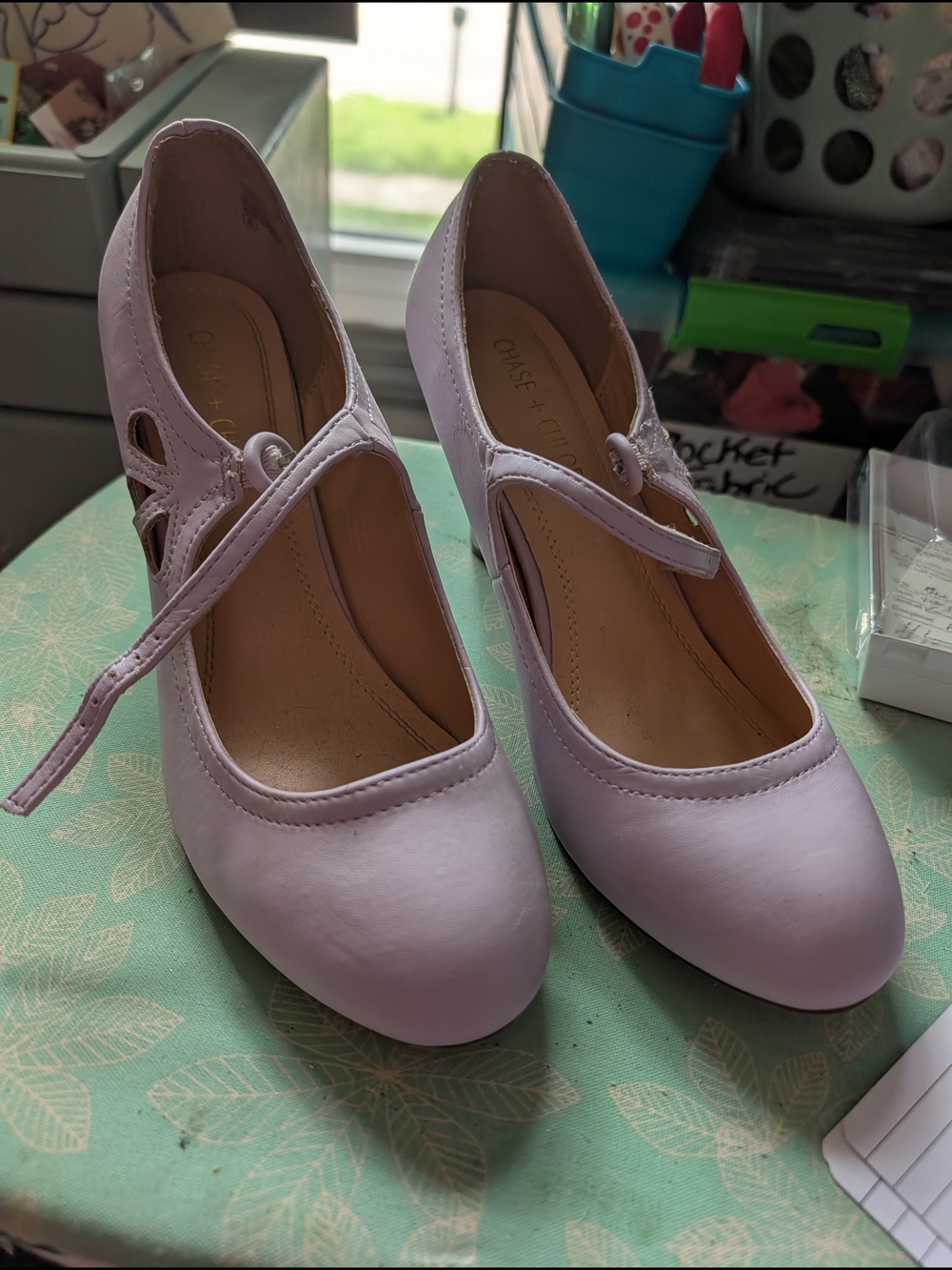 Chase And Chloe Lavender Mary Jane Heels